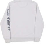 CARHARTT Womens White Hoodie S Logo Print Cotton Blend Pullover Casual