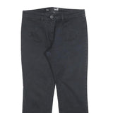 LOVE MOSCHINO Womens Cotton Blend Black Slim Trousers W30 L26 Heart Detail