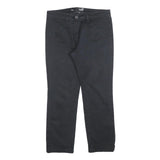 LOVE MOSCHINO Womens Cotton Blend Black Slim Trousers W30 L26 Heart Detail
