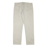 CALVIN KLEIN Mens Cotton Blend Beige Regular Straight Trousers W34 L30 Zip