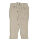 LEVI'S Boys Cotton Blend Beige Slim Drawstring Trousers W26 L25 Comfortable