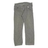 CARHARTT Mens Cotton Blend Grey Regular Straight Trousers W34 L29 Durable