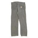 CARHARTT Mens Cotton Blend Grey Regular Straight Trousers W34 L29 Durable
