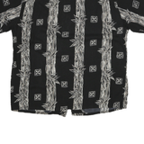 PINEAPPLE CONNECTION Mens Black & Cream Rayon Shirt L Short Sleeve Casual Summer