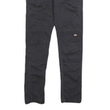 DICKIES Mens Cotton Blend Black Slim Skinny Straight Trousers W30 L32 Workwear