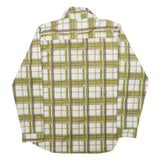MOSSIMO Mens Beige & Brown Check Shirt L Polyester Blend Long Sleeve Casual