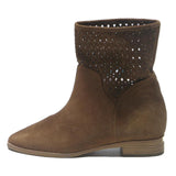 MICHAEL KORS Womens Suede Laser Cut Ankle Boots Brown UK 6 Stylish Comfortable