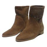MICHAEL KORS Womens Suede Laser Cut Ankle Boots Brown UK 6 Stylish Comfortable