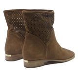 MICHAEL KORS Womens Suede Laser Cut Ankle Boots Brown UK 6 Stylish Comfortable