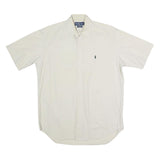 RALPH LAUREN Mens White Classic Fit Cotton Shirt S Embroidered Pony Logo Button