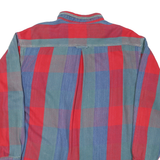 ALASKA Mens Red & Blue Check Shirt XL Button-Down Collar Long Sleeve Cotton
