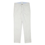 DOCKERS Mens Slim White Trousers W30 L30 Cotton Blend Zip Casual Smart
