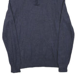 CALVIN KLEIN Mens Blue Plain Pullover Roll Neck Basic Knit M Cotton Blend Jumper