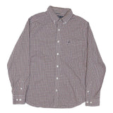 NAUTICA Mens Blue & Red Check Shirt L Long Sleeve Button Down Casual Cotton