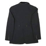 SAN GIORGIO Womens Black Button Jacket L Polyester Blend Plain Elegant