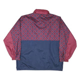 JEANTEX Mens Blue & Maroon Classic Zip Jacket XL Polyester Blend Printed Pattern