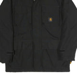 CARHARTT Mens Black Workwear Jacket S Polyester Blend Plain Zip Front Pockets