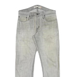 LEVI'S Mens Slim Grey Denim Slim Straight Jeans W32 L28 Casual Zip Closure
