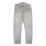 LEVI'S Mens Slim Grey Denim Slim Straight Jeans W32 L28 Casual Zip Closure