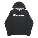CHAMPION Mens Black Pullover Hoodie S Cotton Blend Drawstring Hood Casual