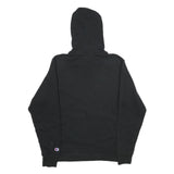 CHAMPION Mens Black Pullover Hoodie S Cotton Blend Drawstring Hood Casual