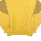 Mens Yellow Patterned Pullover Basic Knit L Half Zip Jumper Cotton Blend