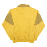 Mens Yellow Patterned Pullover Basic Knit L Half Zip Jumper Cotton Blend