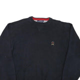 TOMMY HILFIGER Mens Navy Blue Patterned Cotton Blend Classic Jumper Crew Neck XL
