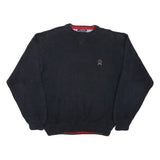 TOMMY HILFIGER Mens Navy Blue Patterned Cotton Blend Classic Jumper Crew Neck XL