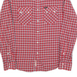 LEE Mens Red Check Shirt S Cotton Blend Western Style Long Sleeve Casual