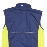 ADIDAS Mens Blue & Yellow Sleeveless Zip Jacket Polyester Blend Sports Vest M