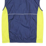 ADIDAS Mens Blue & Yellow Sleeveless Zip Jacket Polyester Blend Sports Vest M