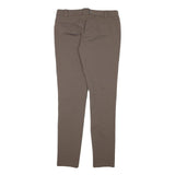 LUISA SPAGNOLI Womens Polyester Slim Brown Slim Trousers W30 L30 Stylish Zip