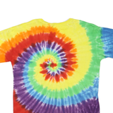 COMFY RESORTWEAR Mens Yellow & Green Tie Dye Graphic T-Shirt L Short Sleeve Crew