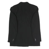 Mens Black Satin Lapel Button Jacket L Polyester Blend Classic Stylish