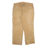 DICKIES Mens Regular Fit Beige Denim W40 L30 Carpenter Work Jeans Zip Closure