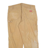 DICKIES Mens Regular Fit Beige Denim W40 L30 Carpenter Work Jeans Zip Closure