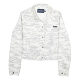 CALVIN KLEIN Womens White & Grey Camouflage Cotton Button Jacket M Casual
