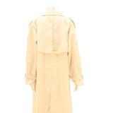 HUCKE Womens Beige Cotton Blend Coat M Classic Button Closure Stylish