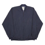 HAPPY LIFE Mens Navy Blue Jacket 2XL Cotton Blend Bomber Plain Zip Casual