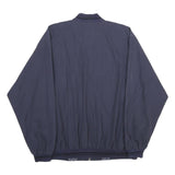HAPPY LIFE Mens Navy Blue Jacket 2XL Cotton Blend Bomber Plain Zip Casual