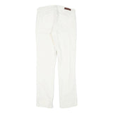 CALVIN KLEIN JEANS Mens Cotton Blend White Slim Slim Leg Trousers W26 L28 Zip