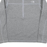 THE NORTH FACE Mens Grey Pullover Plain 1/4 Zip Basic Knit Jumper S Outdoor