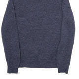CALVIN KLEIN Mens Blue Plain Cotton Jumper 1/4 Zip Crew Neck L Comfort Knitwear