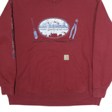 CARHARTT Mens Maroon Calgary Electrical Services Pullover XL Hooded Sweatshirt
