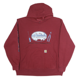 CARHARTT Mens Maroon Calgary Electrical Services Pullover XL Hooded Sweatshirt
