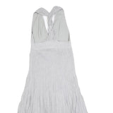 JOSEPH Womens Silver Fit & Flare Knit Sleeveless Midi Dress XS Elegant Summer