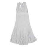 JOSEPH Womens Silver Fit & Flare Knit Sleeveless Midi Dress XS Elegant Summer