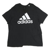 ADIDAS Mens Black Cotton Logo Print T-Shirt 2XL Short Sleeve Crew Neck