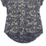 WHITE STUFF Womens Navy Blue & Pale Green Printed Short Sleeve Crew Neck Top UK